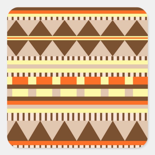 Geometrisches Muster Quadratischer Aufkleber (Vorderseite)