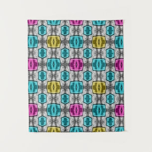 Geometrisches Muster Retro Wandteppich