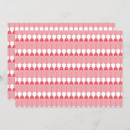 geometrisches Muster rot und rosa mit Interlo Dankeskarte