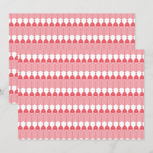 geometrisches Muster rot und rosa mit Interlo Einladung