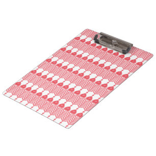 geometrisches Muster rot und rosa mit Interlo Klemmbrett