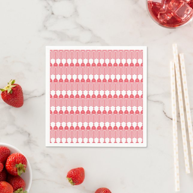 geometrisches Muster rot und rosa mit Interlo Serviette (Beispiel)