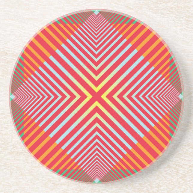 Geometrisches Muster Sandstone-Untersetzer Getränkeuntersetzer (Vorne)
