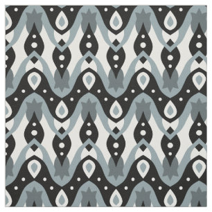 Geometrisches Muster Schwarz, Weiß und Grau Stoff