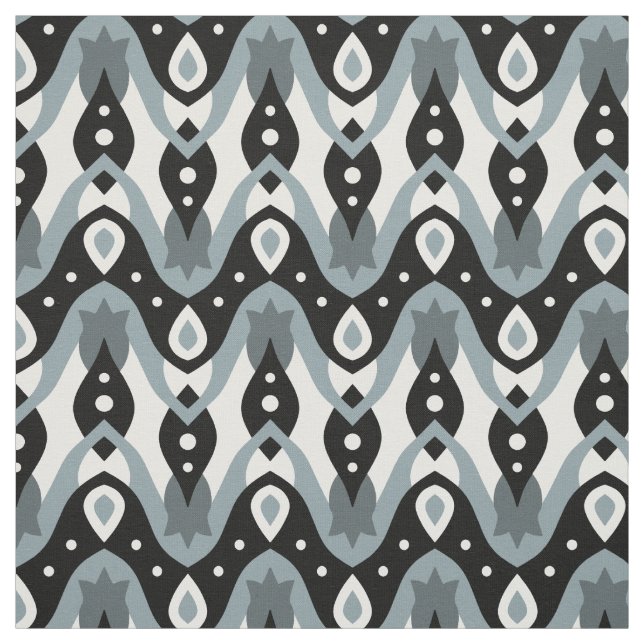 Geometrisches Muster Schwarz, Weiß und Grau Stoff (Muster)