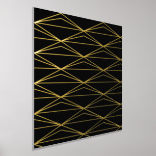 Geometrisches Muster Schwarzes Gold Foliendrucke