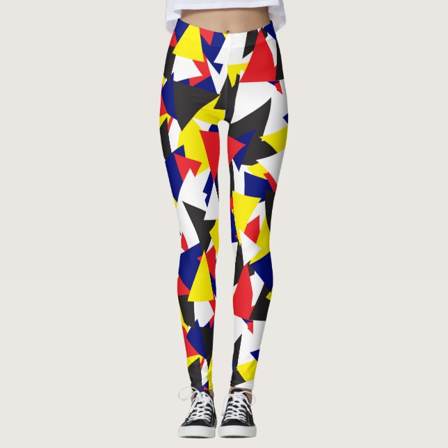 Geometrisches Muster Seeflaggen farbenfroh Leggings (Vorderseite)