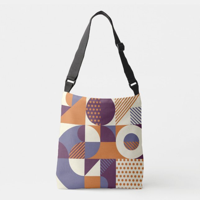 geometrisches Muster Tragetaschen Mit Langen Trägern (Vorderseite)