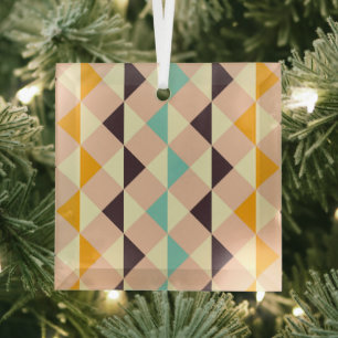 Geometrisches Muster überlappende Diamanten und Dr Ornament Aus Glas