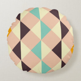 Geometrisches Muster überlappende Rauten und Dreie Rundes Kissen