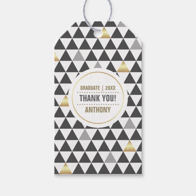 Geometrisches Muster Vielen Dank | ABSCHLUSS Geschenkanhänger (Vorderseite)
