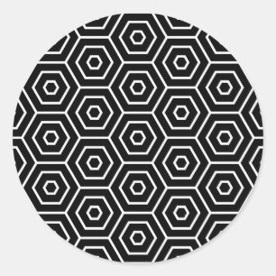 geometrisches Muster von Hexagonen Runder Aufkleber