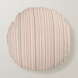 Geometrisches Muster von rosa und braun Rundes Kissen