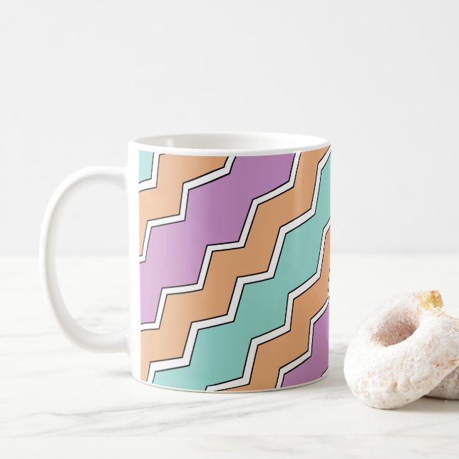 Geometrisches Muster von ZigZag Kaffeetasse (Mit Donut)