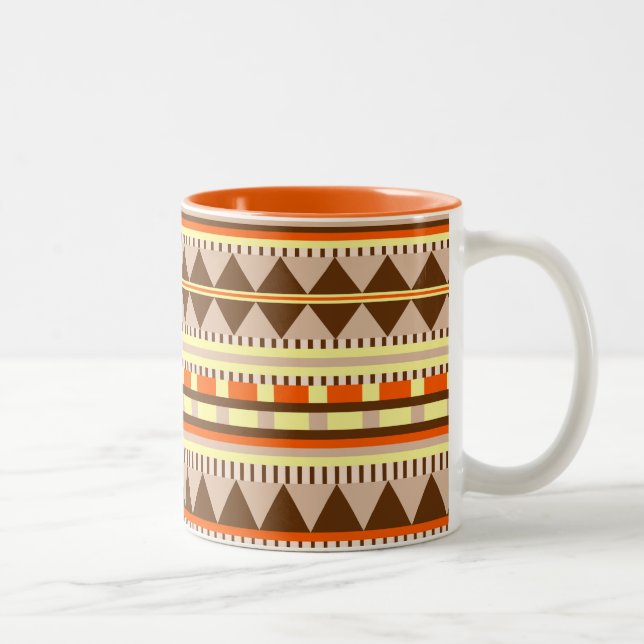 Geometrisches Muster Zweifarbige Tasse (Rechts)