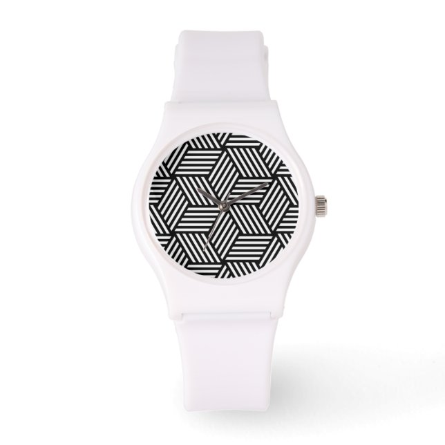 Geometrisches Musterdesign Armbanduhr (Vorderseite)