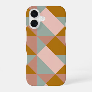 Geometrisches Musterdesign in erdigen Pastellfarbe iPhone 16 Hülle