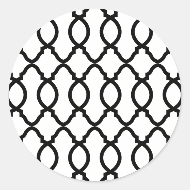 Geometrisches Mustergitter Runder Aufkleber (Vorderseite)