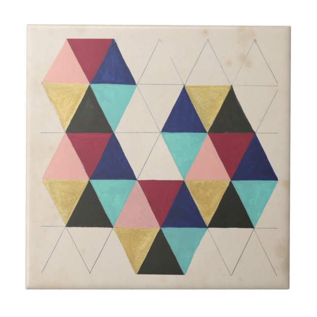 Geometrisches Musterspiel III Fliese (Vorderseite)