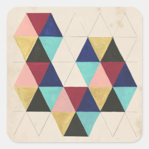 Geometrisches Musterspiel III Quadratischer Aufkleber