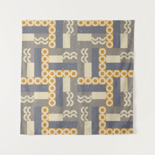 Geometrisches nahtloses Muster im Retrostil. Moder Wandteppich