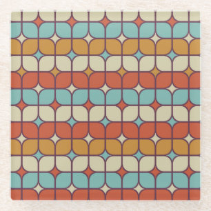 Geometrisches nahtloses Muster, Vintager Stil. Glasuntersetzer
