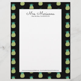 Geometrisches Neon Pineapel Sommermuster Briefbogen