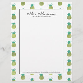 Geometrisches Neon Pineapel Sommermuster Briefbogen