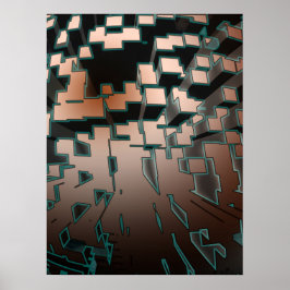 Geometrisches Neonfuturistisches Extrusionsmuster Poster