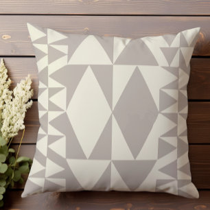 Geometrisches neutrales Halfton-Muster III Kissen