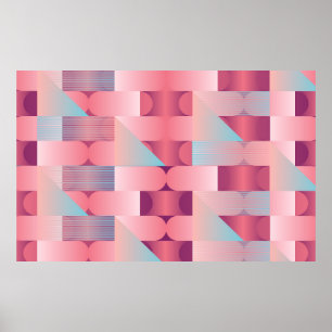 Geometrisches Oberflächenmuster mit Dreiecken, Kre Poster