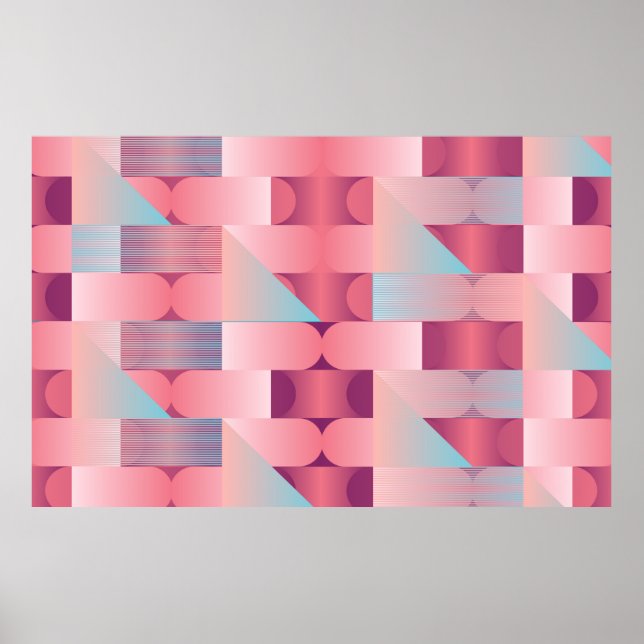 Geometrisches Oberflächenmuster mit Dreiecken, Kre Poster (Vorne)