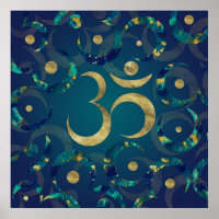 Geometrisches Om Symbol Gold und Marmor