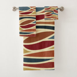 Geometrisches opak gestanztes Glasdesign Badhandtuch Set