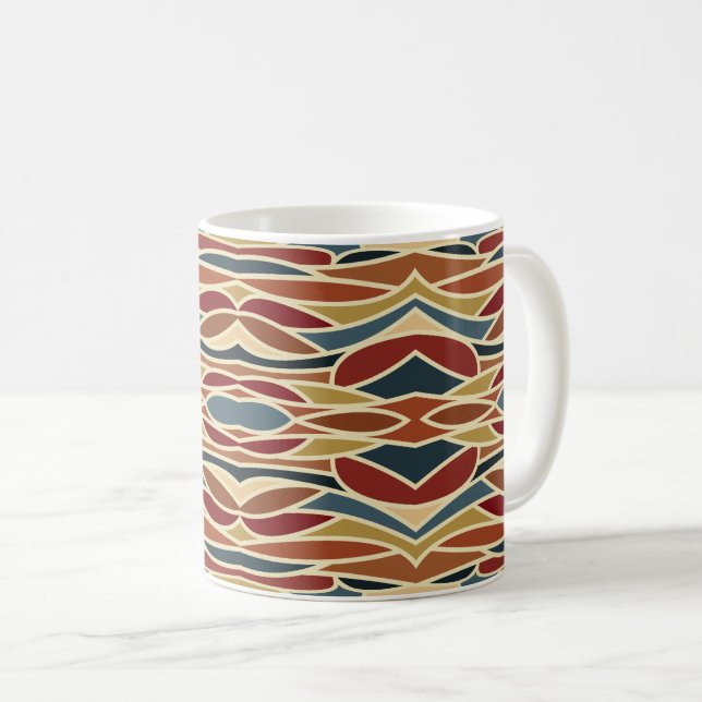 Geometrisches opak gestanztes Glasdesign Kaffeetasse (VorderseiteRechts)