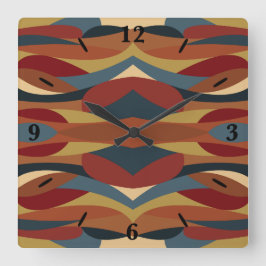 Geometrisches, optisches, gestanztes Glas Abstrakt Quadratische Wanduhr
