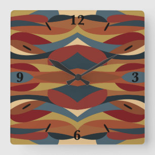 Geometrisches, optisches, gestanztes Glas Abstrakt Quadratische Wanduhr