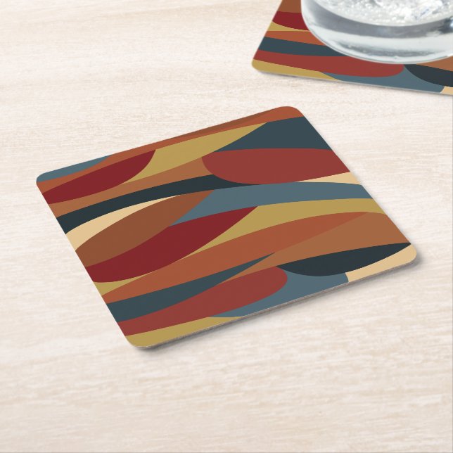 Geometrisches, optisches, gestanztes Glas Abstrakt Rechteckiger Pappuntersetzer (angewinkelt)