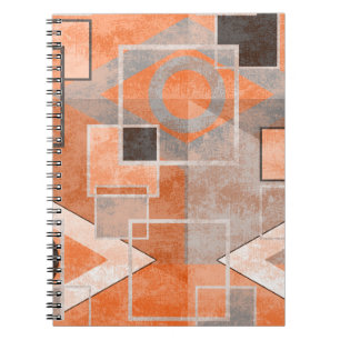 Geometrisches orangegraues Grundiermittel Notizblock