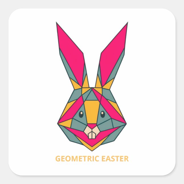 Geometrisches Ostersonnengebälk Quadratischer Aufkleber (Vorderseite)
