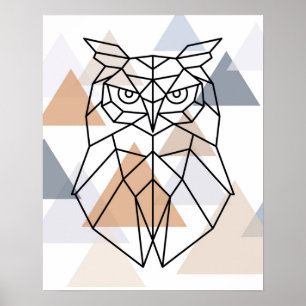 Geometrisches Owl-Design Poster