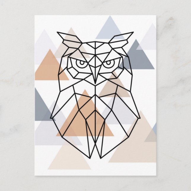 Geometrisches Owl-Design Postkarte (Vorderseite)