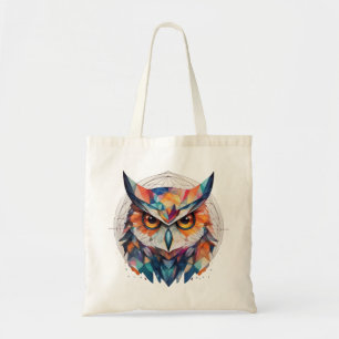 Geometrisches Owl Tragetasche