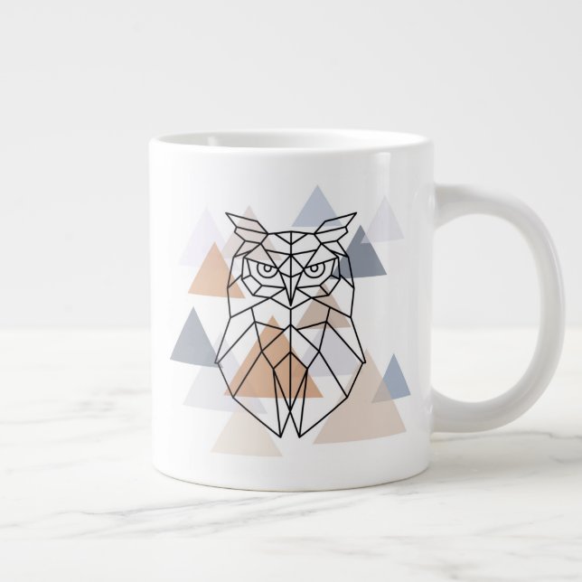 Geometrisches Owlingdesign Jumbo-Tasse (Rechts)