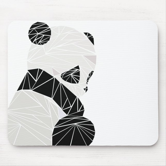 Geometrisches Panda Mousepad (Vorne)