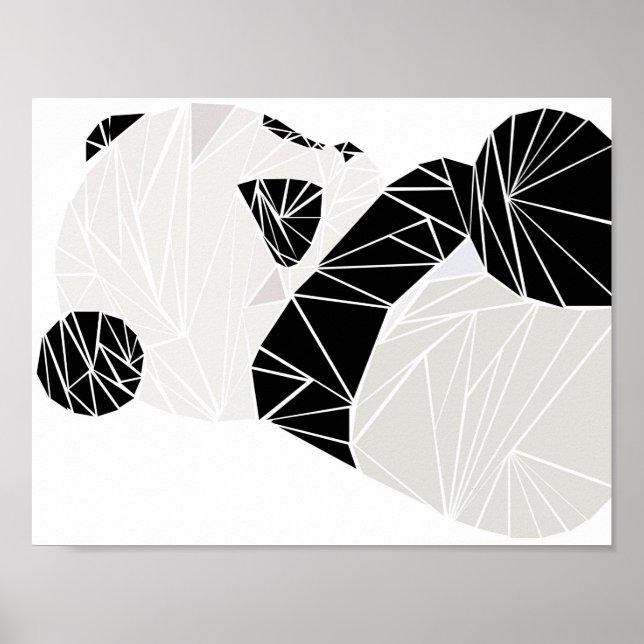 Geometrisches Panda Poster (Vorne)