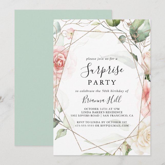 Geometrisches Party Einladung (Vorne/Hinten)