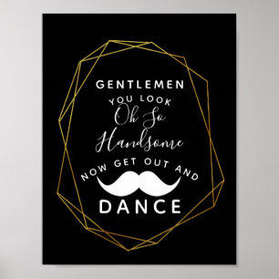 geometrisches Party GENTLEMEN BADEZIMMER Poster
