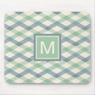 Geometrisches Pastellmuster des Monogramm- Mousepad