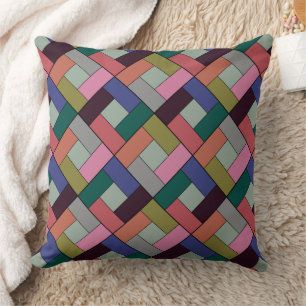 Geometrisches Patchwork kariert aus mehrfarbigem P Kissen